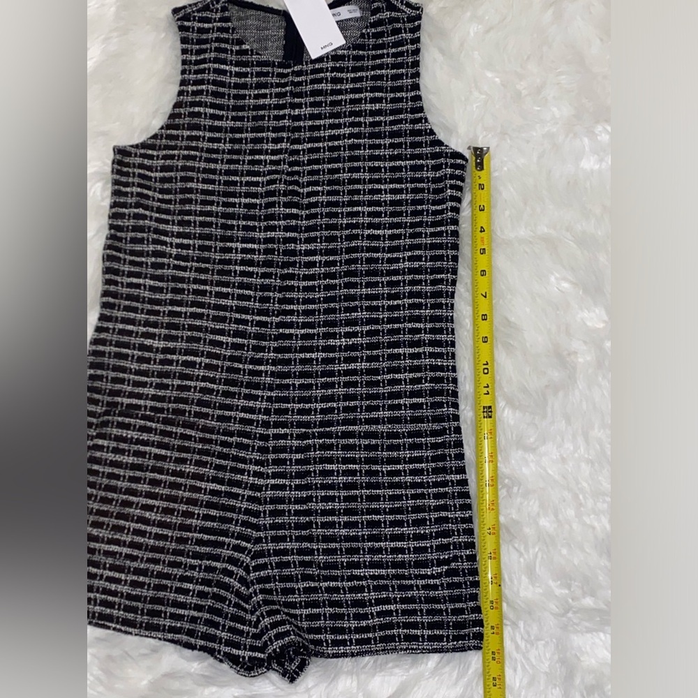 NWT Mango short tweed romper with front pockets Size S CB131 - Picture 13 of 14